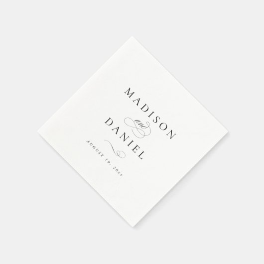 Modern Elegant Script Klassieke bruiloft Servet (Hoek)