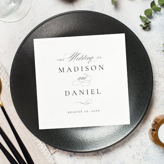 Modern Elegant Script Klassieke bruiloft Servet