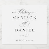 Modern Elegant Script Klassieke bruiloft Sparkling Wijnetiket (Enkel label)