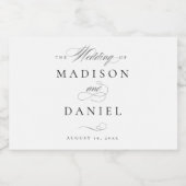 Modern Elegant Script Klassieke bruiloft Sparkling Wijnetiket (Enkel label)