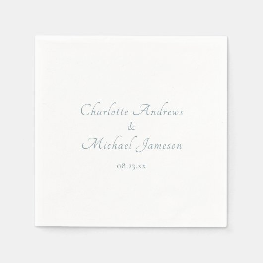 Modern Elegant Script Koppels Namen Trouwen Servet (Voorkant)