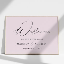 Modern Elegant Script Lavender Weddenschap Welkom Poster
