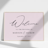 Modern Elegant Script Lavender Weddenschap Welkom Poster