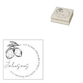 Modern Elegant Script Lemon Return Address Rubberstempel (Gestempeld)