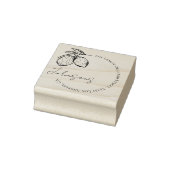 Modern Elegant Script Lemon Return Address Rubberstempel (Stempel)