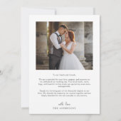 Modern Elegant Script Liefde Hart Trouwfoto's Bedankkaart (Achterkant)