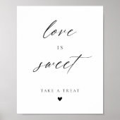 Modern Elegant Script Love is Sweet Favors Poster (Voorkant)