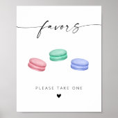 Modern Elegant Script Macaron Favors Poster (Voorkant)