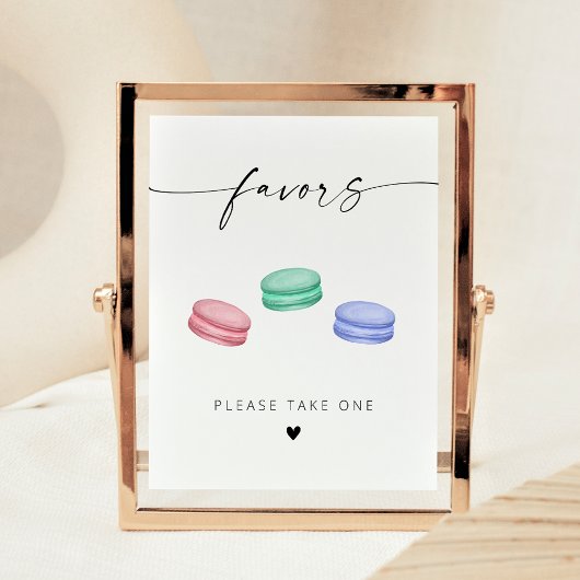 Modern Elegant Script Macaron Favors Poster