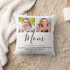 Modern Elegant Script Mam Citaat Foto Sierkussen