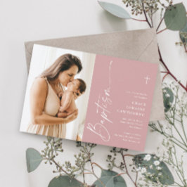 Modern Elegant Script Meisjes Fotodoop Kaart