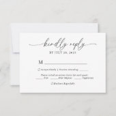 Modern Elegant Script Menu Keuze Bruiloft RSVP (Voorkant)