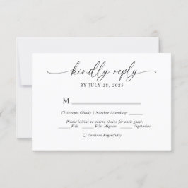 Modern Elegant Script Menu Keuze Bruiloft RSVP