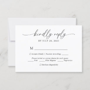 Modern Elegant Script Menu Keuze Bruiloft RSVP