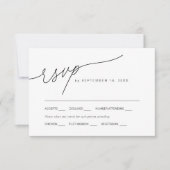 Modern Elegant Script met Maaltijdkeuze Trouwen RSVP Kaartje (Voorkant)