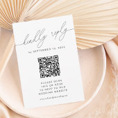 Modern elegant script met QR-code RSVP Kaartje