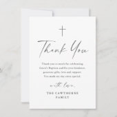 Modern Elegant Script Minimal Baptism Bedankkaart (Voorkant)