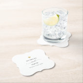 Modern Elegant Script Minimal Gold Wedding Favor Kartonnen Onderzetters (Insitu)