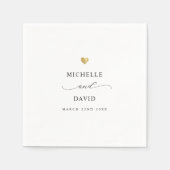 Modern Elegant Script Minimal Gold Wedding Servet (Voorkant)