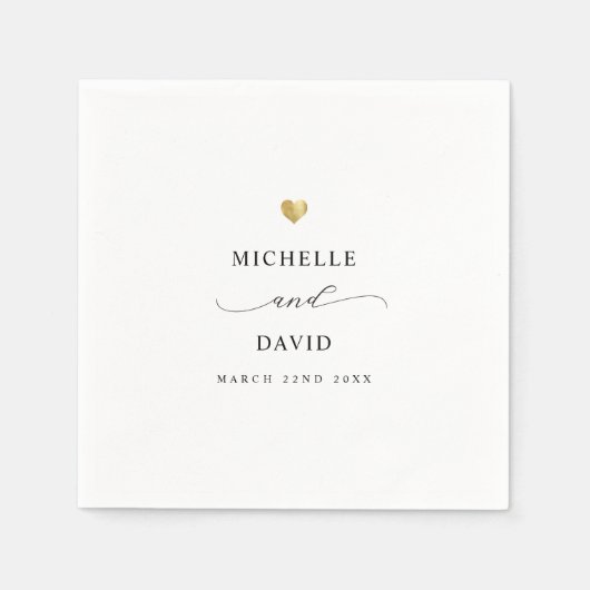 Modern Elegant Script Minimal Gold Wedding Servet (Voorkant)