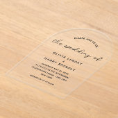 Modern Elegant Script minimalistische bruiloft Acryl Uitnodigingen (Laagn)