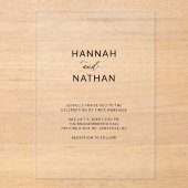 Modern Elegant Script Minimalistische bruiloft Dui Acryl Uitnodigingen (Voorkant)