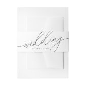 Modern Elegant Script minimalistische bruiloft Uitnodigingen Wikkel (Voorkant Voorbeeld)