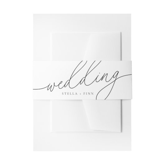 Modern Elegant Script minimalistische bruiloft Uitnodigingen Wikkel (Voorkant Voorbeeld)