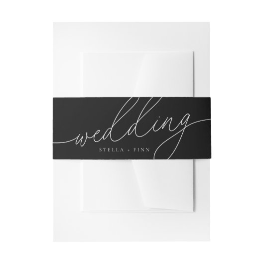 Modern Elegant Script minimalistische bruiloft Uitnodigingen Wikkel (Voorkant Voorbeeld)