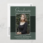 Modern | Elegant Script Mint Green 1 Photo Afstude Briefkaart (Voorkant / Achterkant)