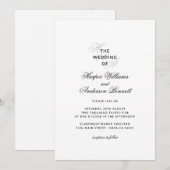 Modern Elegant Script Monogram Wedding Kaart (Voorkant / Achterkant)