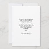 Modern Elegant Script Monogram Wedding Photo Bedankkaart (Achterkant)