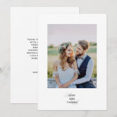 Modern Elegant Script Monogram Wedding Photo Bedankkaart (Voorkant / Achterkant)
