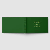 Modern Elegant Script Moss Green Wedding Gold Gastenboek (Volledig)