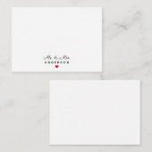 Modern Elegant Script Mr. & Mrs. Wedding Minimalis Notitiekaartje (Voorkant / Achterkant)