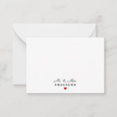Modern Elegant Script Mr. & Mrs. Wedding Minimalis Notitiekaartje (Voorkant)