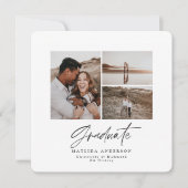 modern elegant script multi foto afstuderen feestdagenkaart (Voorkant)