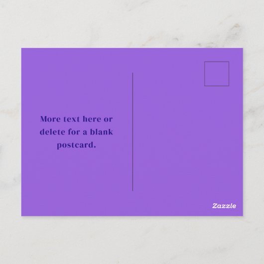 Modern Elegant Script Naam & Monogram Ombre Paarse Briefkaart (Achterkant)