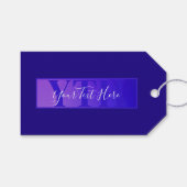 Modern Elegant Script Naam & Monogram Ombre Paarse Cadeaulabel (Voorkant (Horizontaal))