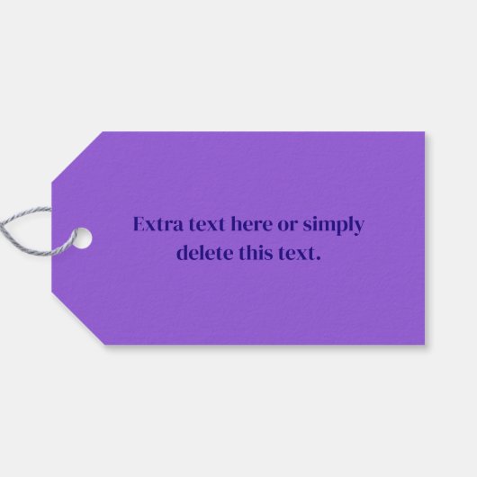 Modern Elegant Script Naam & Monogram Ombre Paarse Cadeaulabel (Achterkant Horizontaal)