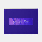 Modern Elegant Script Naam & Monogram Ombre Paarse Deurmat (Voorkant)