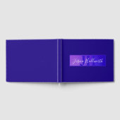 Modern Elegant Script Naam & Monogram Ombre Paarse Gastenboek (Volledig)