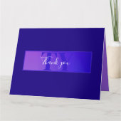 Modern Elegant Script Naam & Monogram Ombre Paarse Kaart (Voorkant)