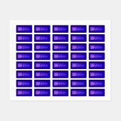 Modern Elegant Script Naam & Monogram Ombre Paarse Labels (Vel)