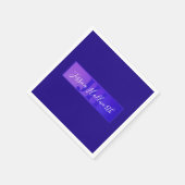 Modern Elegant Script Naam & Monogram Ombre Paarse Servet (Hoek)