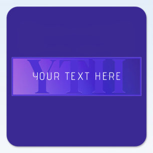 Modern Elegant Script Naam & Monogram Ombre Paarse Vierkante Sticker