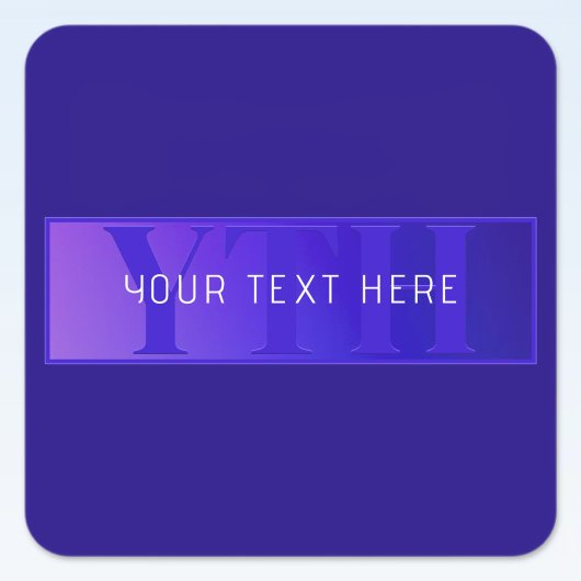 Modern Elegant Script Naam & Monogram Ombre Paarse Vierkante Sticker