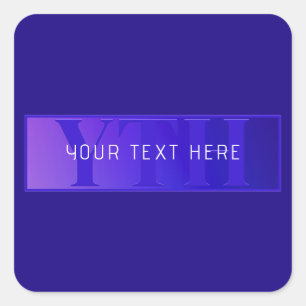 Modern Elegant Script Naam & Monogram Ombre Paarse Vierkante Sticker