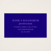 Modern Elegant Script Naam & Monogram Ombre Paarse Visitekaartje (Achterkant)