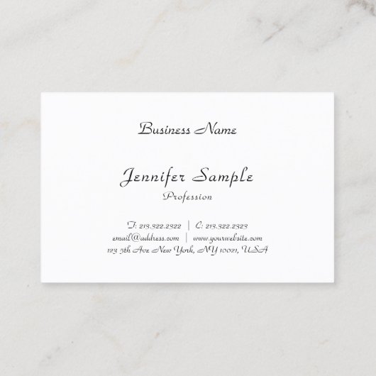 Modern Elegant Script Naam Professionele Sjabloon Visitekaartje (Achterkant)